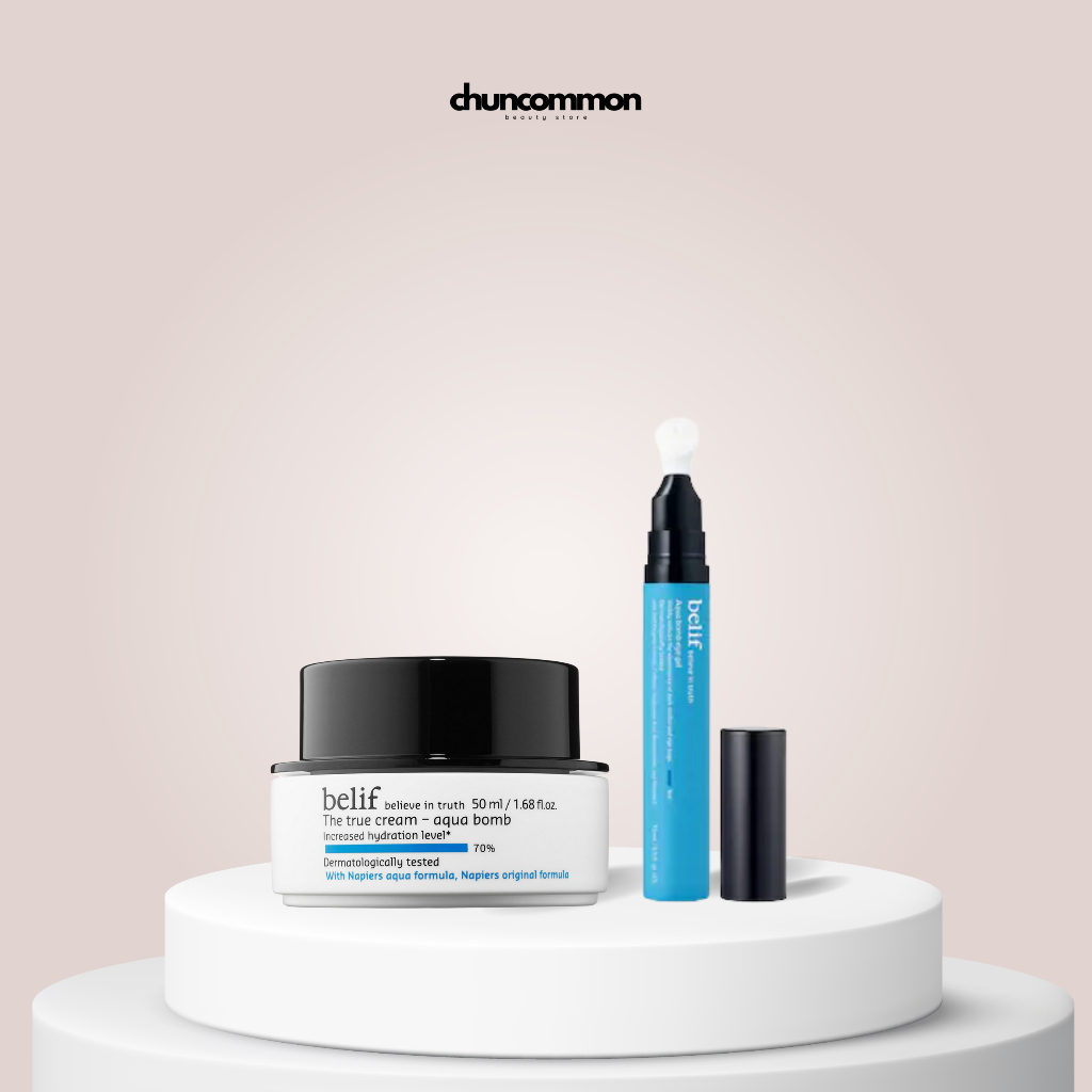 Bộ Sản Phẩm Kem Dưỡng Da Mặt và Mắt Belif Aqua Bomb & Belif Aqua Eye Gel Cream