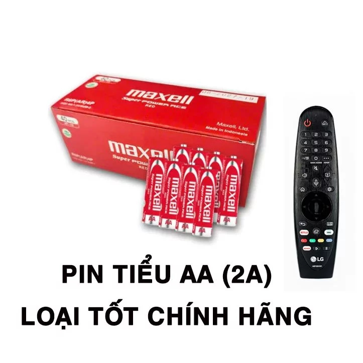 Pin Maxell AA 2A  – Pin tiểu chính hãng – Lẻ 4 viên / Hộp 40 viên