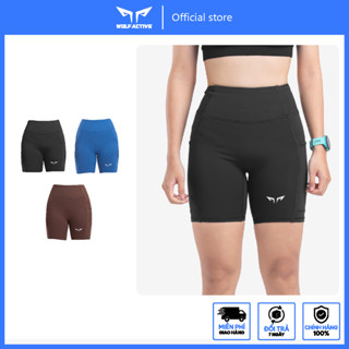 Quần Bó Cơ Chạy Bộ Nữ Wolf Active Compress Run 78, Quần Short Legging Cao Cấp, Co Giãn 4 Chiều