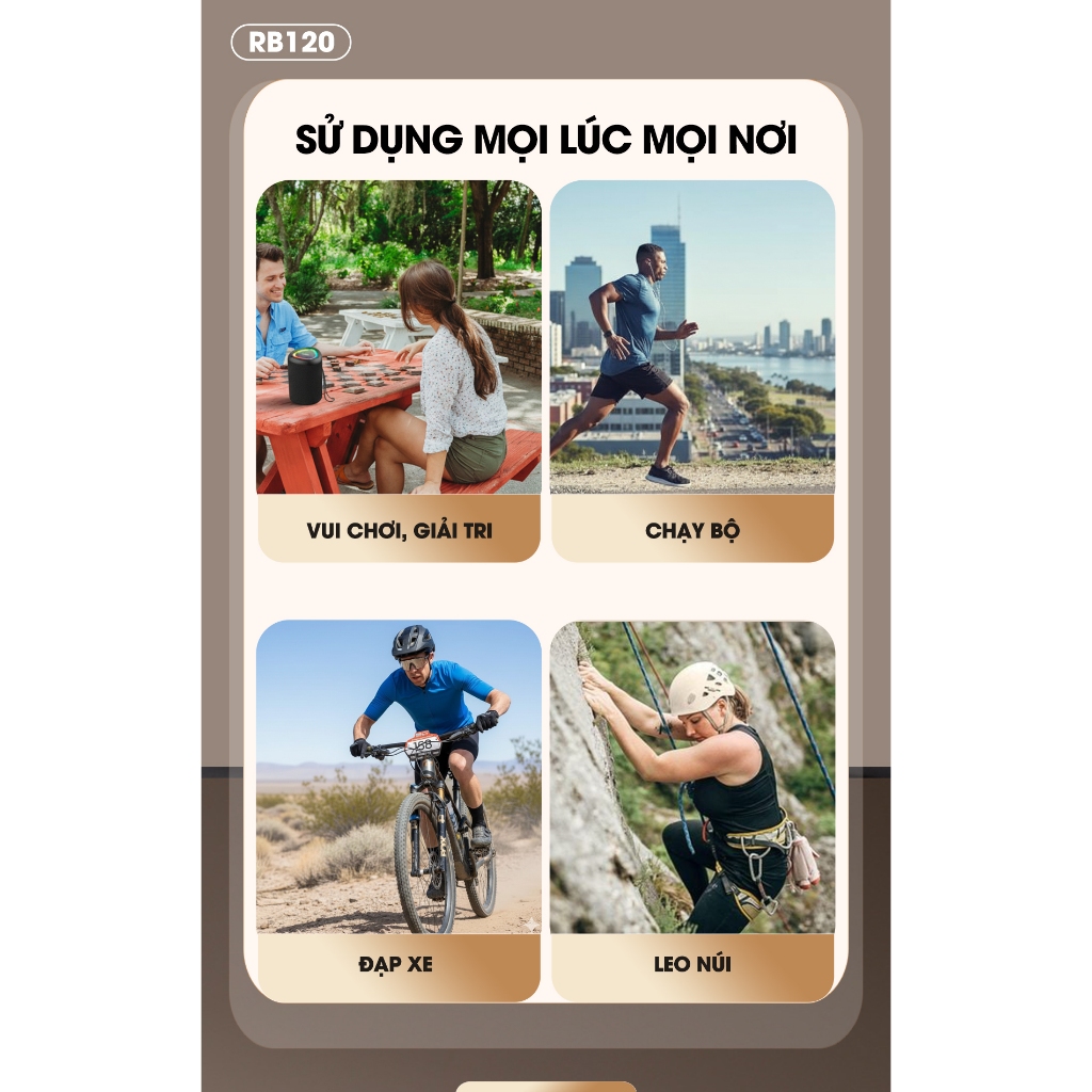 Loa Bluetooth Mini ROBOT RB120 Công Suất 5W Đèn Led RGB Hỗ Trợ Kết Nối Thẻ Nhớ, AUX Chính Hãng | BigBuy360 - bigbuy360.vn