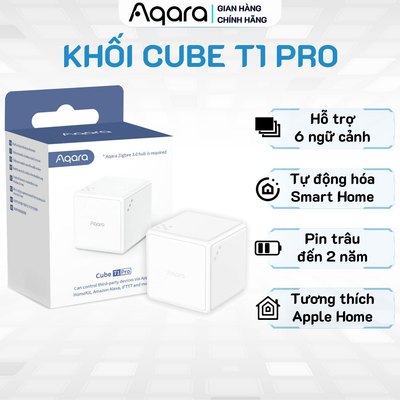 Thiết bị điều khiển hình khối Aqara Cube T1 Pro bản Quốc Tế Zigbee 3.0 - Tích hợp 6 thao tác, Cần trang bị Hub, BH 12th