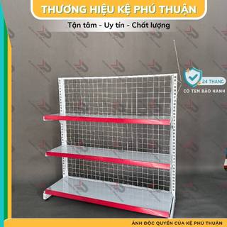   Tặng Nẹp Giá  Kệ Siêu Thị Đơn Áp Tường  1 mặt   120 Rộng 35 Cao 120 x 3 Tầng - Kệ Phú Thuận 