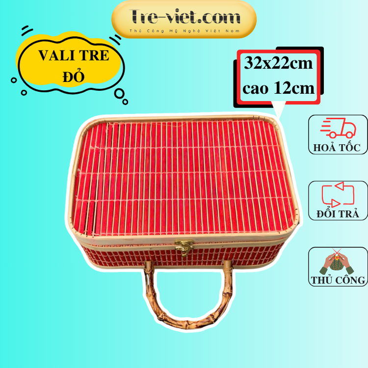 Giỏ Tre Picnic, Chụp Ảnh/ Vali Tre Đựng Đồ/ Hộp Đựng Quà Tặng - Bamboo Picnic Basket
