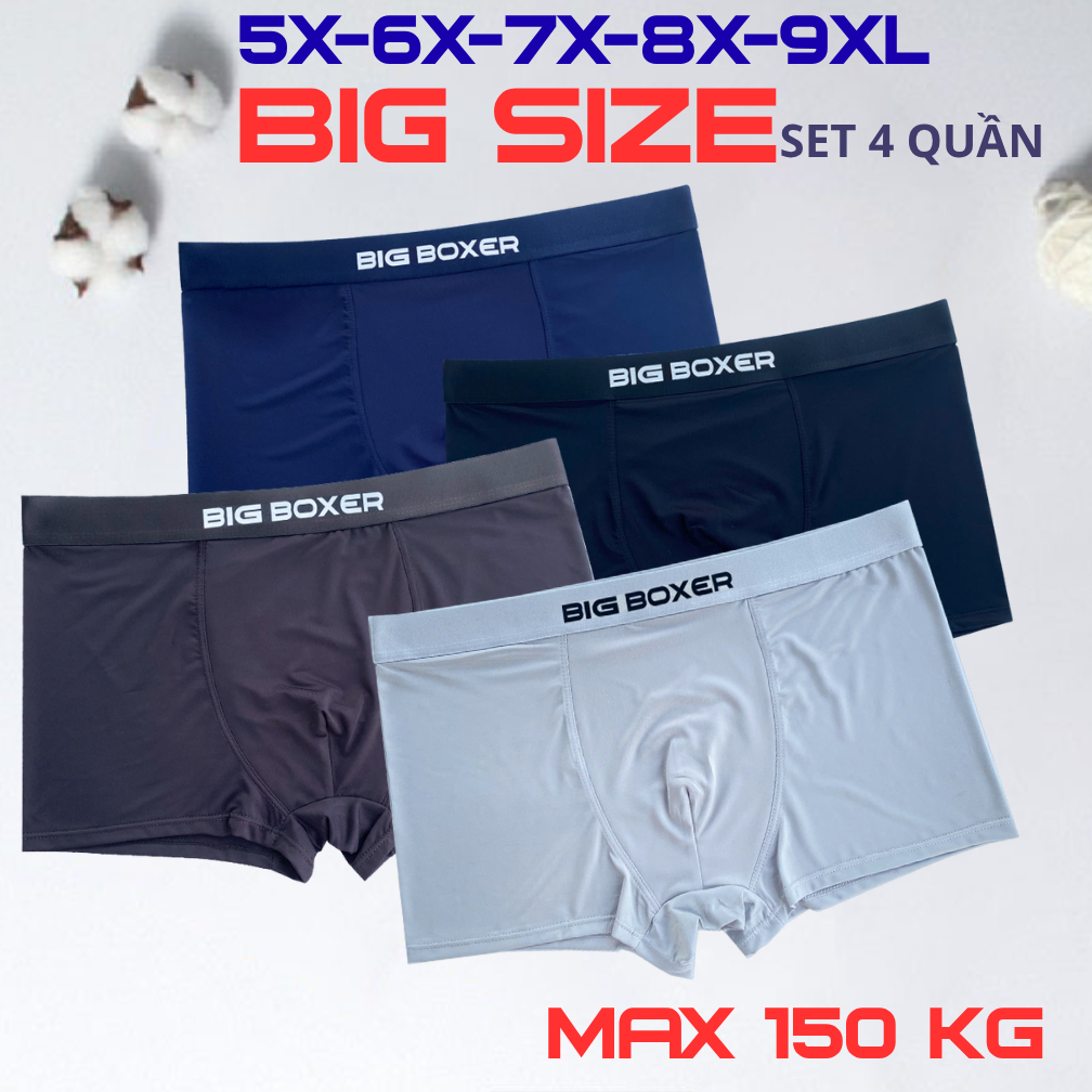 Quần sịp nam cỡ lớn Size 80-145 KG , Quần lót nam Bigsize, Chất vải thun lạnh…