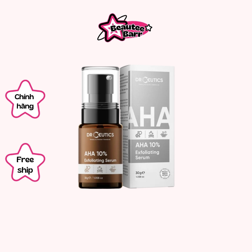 Serum AHA 10% DrCeutics Tẩy Da Chết Làm Sáng Và Chống Lão Hóa Da 30ml