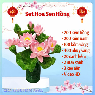  Set nguyên liệu làm HOA SEN kẽm nhung handmade diy trang trí nhà cửa 