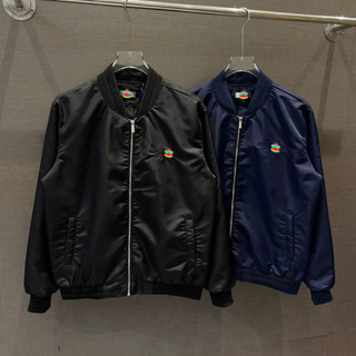  Áo khoác bomber gió nam nữ PB thêu nổi logo chữ biểu cảm hai mặt bo ống chun sọc gân 2 lớp basic AK298P 