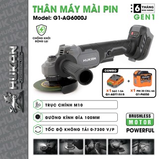  Máy mài cầm tay pin HUKAN G1-AG6000J Không chổi than Động cơ đồng 7300v p 3 tốc độ Công tắc bụng 