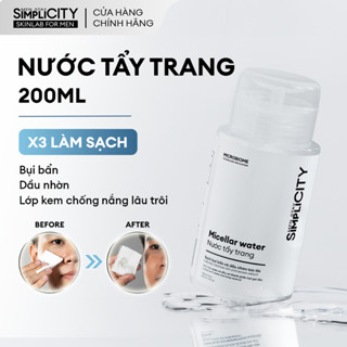 Nước tẩy trang sạch bụi bẩn và dầu nhờn tức thì Men Stay Simplicity Micellar water 80ml/200ml