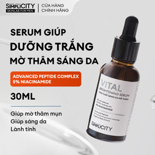 Serum giúp dưỡng trắng mờ thâm 30ml cho nam Men Stay Simplicity Vital Facial Skin Brightening Niacinamide 5%