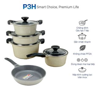 Nồi chảo chống dính vân đá lock&lock stone 7 lớp , chống dính cao cấp, dùng được bếp từ p3h store