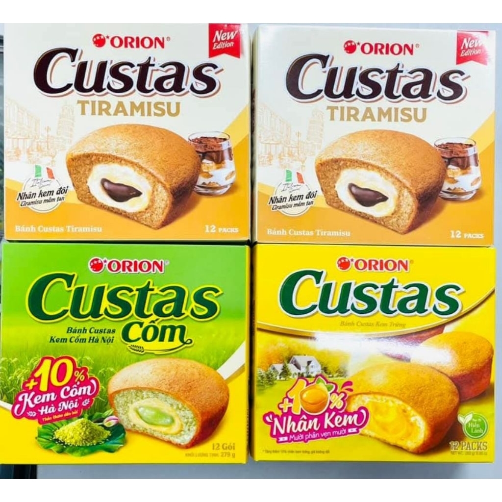 BÁNH CUSTAS KEM TRỨNG HỘP 12 BÁNH