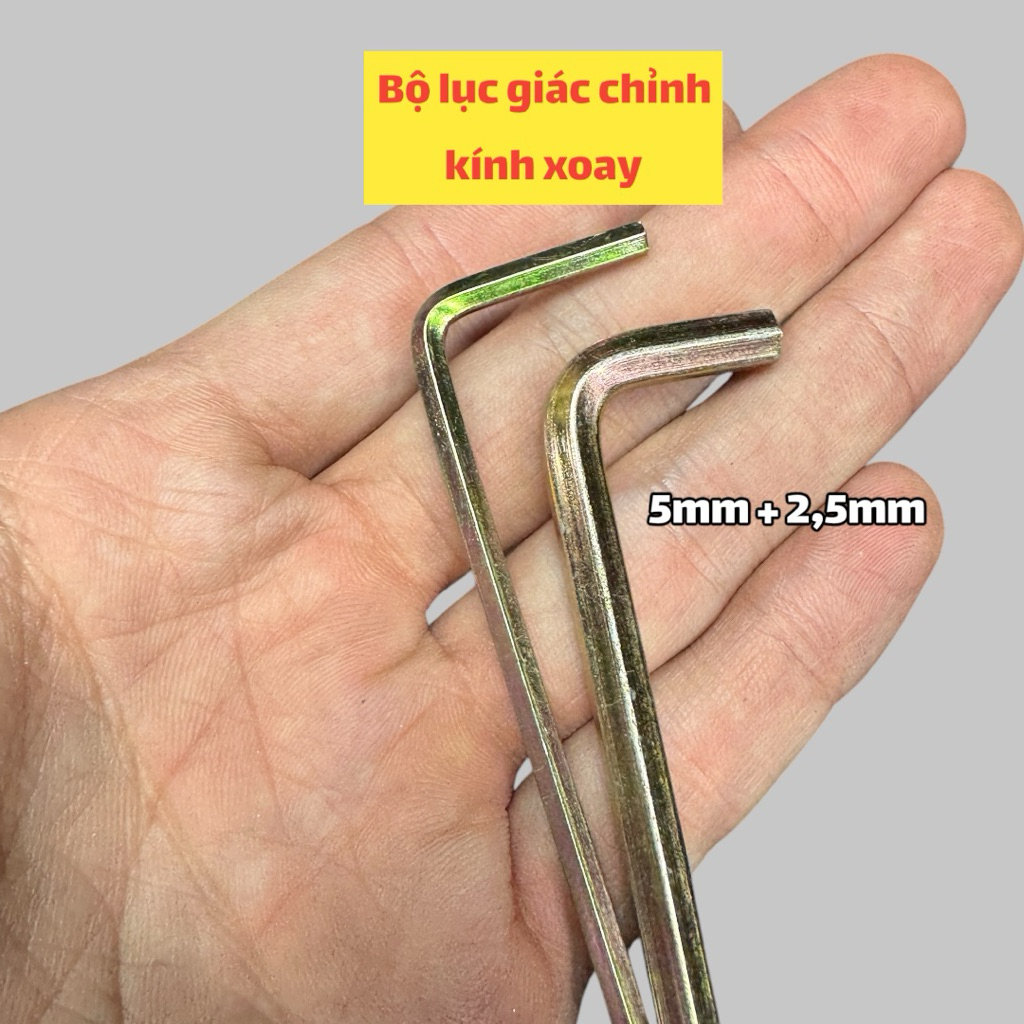 Lục giác chỉnh gương xoay 360 độ - Bộ 2 cây lục giác bi 5mm & 2mm