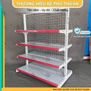   Tặng Nẹp Giá  Kệ Siêu Thị Đôi   2 Mặt  Dài 120 Rộng 70 Cao 150 x 4 Tầng - Kệ Phú Thuận 