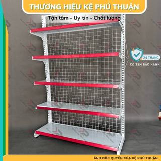   Tặng Nẹp Giá  Kệ Siêu Thị Đơn    1 Mặt   Dài 120 Rộng 35 Cao 180 x 5 Tầng - Kệ Phú Thuận 