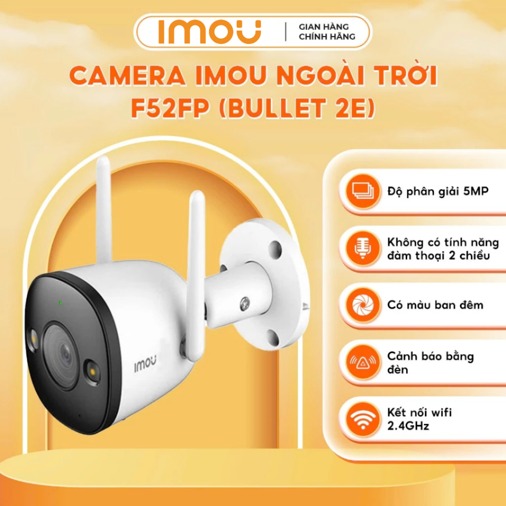 Camera Wifi IMOU Bullet 2E F32FP/F52FP/F32FP PRO/F52FP PRO Chỉ Thu Âm, Có Màu Ban Đêm, Báo Động