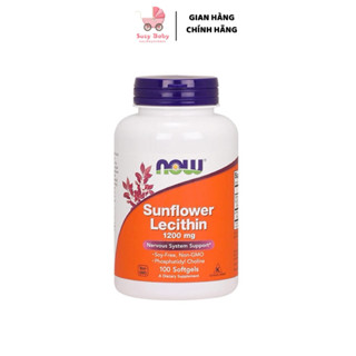 Viên uống chống tắc tia sữa Lecithin 1200mg Now Sunflower Lecithin 100v.