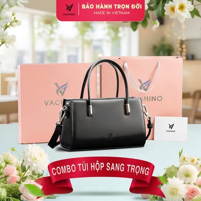COMBO Hộp quà (Túi đeo chéo da nữ size 21 TX064 + Hộp + Túi Giấy + Túi rút đựng sản phẩm + Thiệp viết lời chúc)