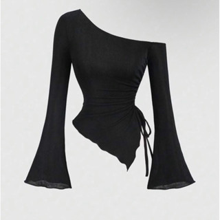  áo lệch vai tay loe vạt nhọn rút dây 1 bên bigsize 40-120kg  b6  