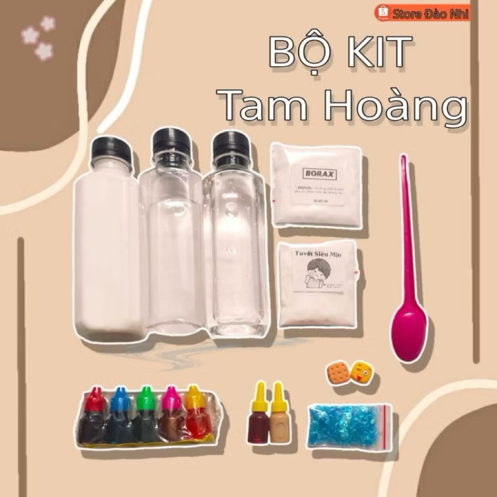 [TAM HOANG KIT] Bộ làm slime 19 món, bộ làm slime kèm slime ma quái cho vui chơi giải trí