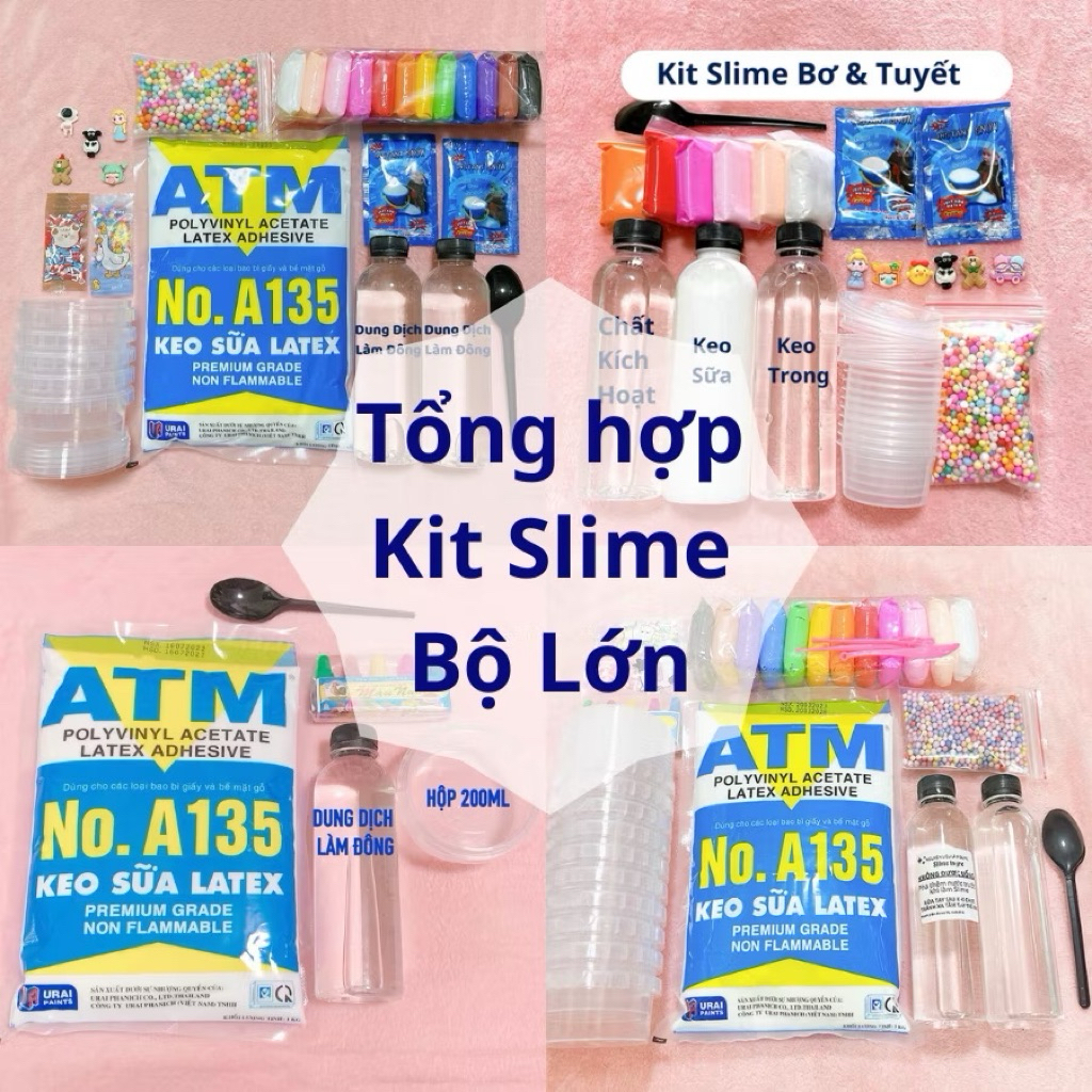 Bộ sưu tập các bộ dụng cụ làm slime Slime cơ bản Slime bơ Slime mây khổng lồ Nhiều vật phẩm - Nguyên