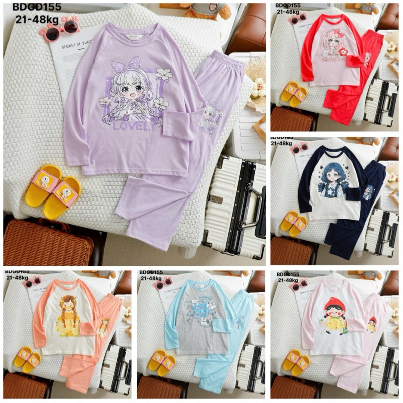 Bộ đồ dài tay bé gái size đại JANESHOP , set bộ thu đông cho bé gái chất thun cotton mã 155