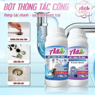 Bột Thông Cống Ailla - Thông Tắc Bồn Cầu, Bồn Rửa Bát, Chậu Rửa Mặt, Ống Thoát Sàn hiệu quả