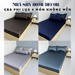  Bộ Gra Gối Phi Lụa 4 Món Mịn Mát Chất Liệu Cao Cấp Nhà Shy Home Decor 