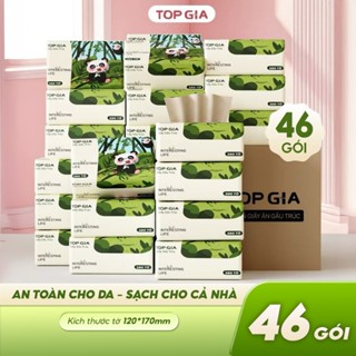(Mẫu mới) Giấy ăn gấu trúc top gia thùng 30 gói, thùng 46 gói 4 lớp mềm mịn, an toàn cho da
