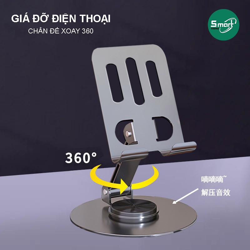 Giá Đỡ Điện Thoại Máy Tính Bảng Smart Trend Xoay 360 Hợp Kim Nhôm Đa Năng Xem Phim Livestream