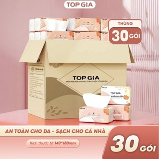 Khăn giấy cao cấp Top Gia  Sắc Hạ 4 lớp dập vân 4D chắc chắn, dày dặn, an toàn