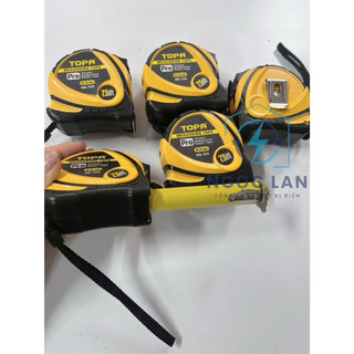 Thước cuộn thép nền vàng TOPA PRO 5M / 7.5M bản 2.5f dây cuộn tự động, bọc cao su chống va đập