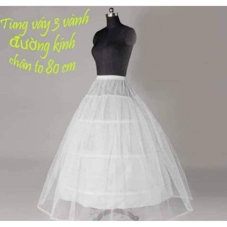 Tùng váy 3 tầng phồng mặc trong váy cô dâu, tùng phồng cô dâu, phụ kiện váy cưới