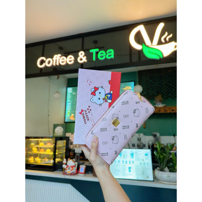 [LK02] Ví mini hoạ tiết kitty dáng dài đựng thẻ cầm tay, bỏ túi xách tiện dụng