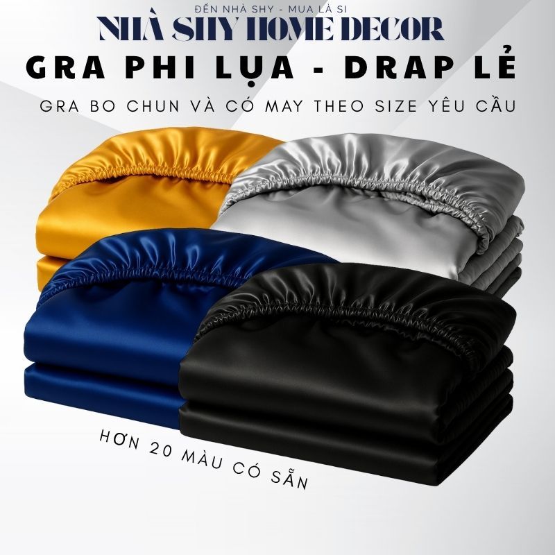 Gra Phi Lụa Mát Mịn Cao Cấp - 1 Tấm Gra Giuờng Lẻ - Đủ Size - Nhà Shy Home Decor