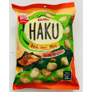 Bánh gạo Oshi Haku vị dừa sấy giòn - cá hồi rong biển- mè rang tỏi giòn.