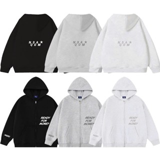  Áo Khoác Hoodie Zip COTTON Thêu NQ30 LUNI Form Boxy Form Rộng Nam Nữ Unisex  KHÔNG XÙ LÔNG  