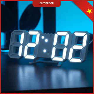  Đồng hồ LED thông minh Smart Clock đồng hồ 3D trang trí Vintage Decor phòng ngủ kiểu Hàn Quốc 