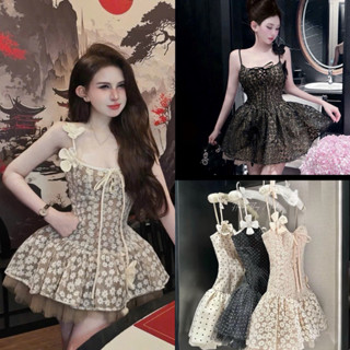  Váy Hoa Daisy Hai Dây Dáng Ngắn Phối Tùng Lưới 6 Màu Hottren Kieupham.shop 