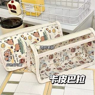  Túi Đựng Bút Capybara Trong Suốt Mới Nhiều Ngăn Siêu Rộng Sức Chứa Lớn Kapibara 