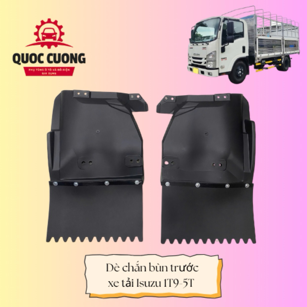 DÈ CHẮN BÙN BÁNH TRƯỚC XE TẢI ISUZU 1T9-5T CABIN ĐẦU VUÔNG QKR NPR NMR, NHỰA DÀY (GIÁ BÁN THEO CÁI HOẶC CẶP)