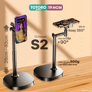  Giá đỡ kẹp điện thoại TS Keeper Cây Gậy Livestream Quay Video S2 S1 Chân đế kim loại Gập 90 Xoay 360 độ Nâng hạ độ cao 