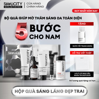 Bộ quà giúp mờ thâm sáng da toàn diện 5 bước cho nam Men Stay Simplicity Brightening Full Combo Gift set