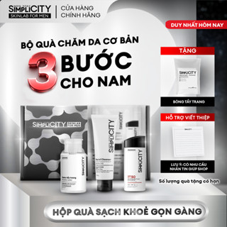 Bộ quà tặng cho nam 3 bước skincare cơ bản Men Stay Simplicity Protect trio Gift Set