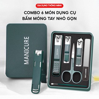 Bộ 6 Món Dụng Cụ Cắt Bấm Móng Tay Đa Năng Nhỏ Gọn Hộp Đựng Tiện Lợi Cho Gia Đình Du Lịch