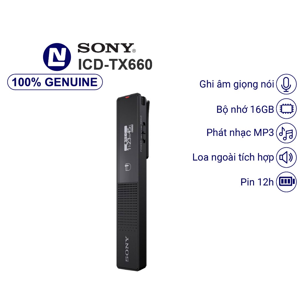 New Full box Sony ICD TX660 Máy ghi âm Kỹ thuật số bộ nhớ 16GB