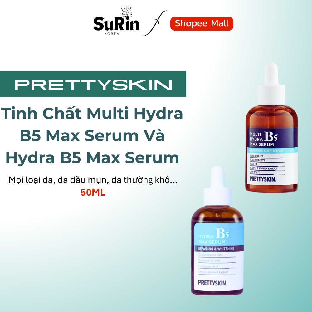 Tinh Chất Multi Hydra B5 Max Serum Và Hydra B5 Max Serum PrettySkin Hàn Quốc 50ml, Cấp Ẩm Phục Hồi V