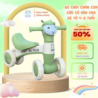 Xe Chòi Chân 4 Bánh Hình Con Cừu Có Nhạc Đèn Cho Bé 1–3 Tuổi