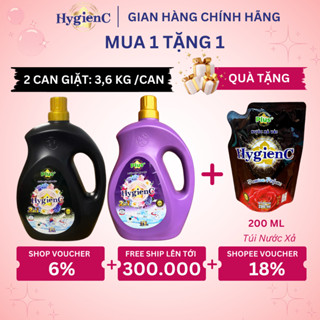 ComBo 2 Can Nước Giặt Đậm Đặc HygienC Plus 3,6Kg/ Can Hương Nước Hoa - Làm Sạch Vết Bẩn
