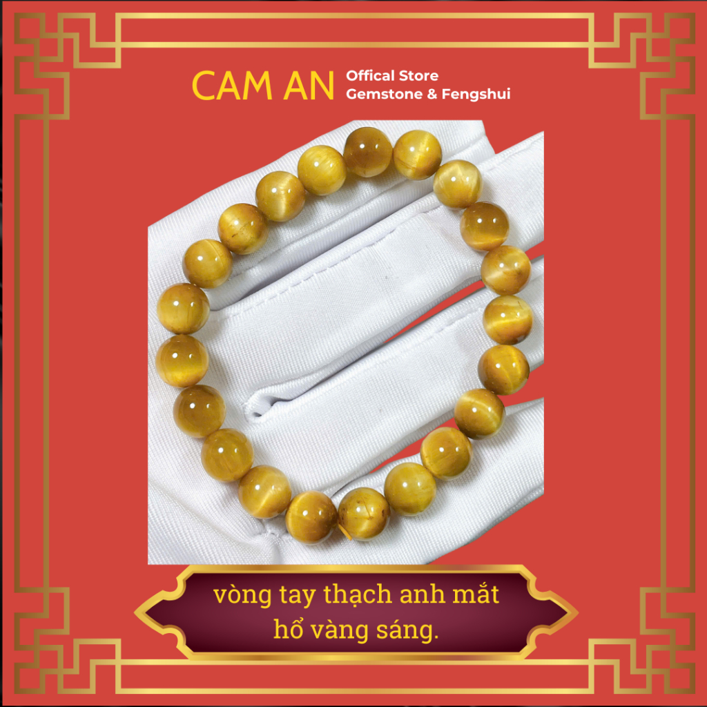 Vòng Đá Phong Thủy Mắt Hổ 8ly, có giấy kiểm định